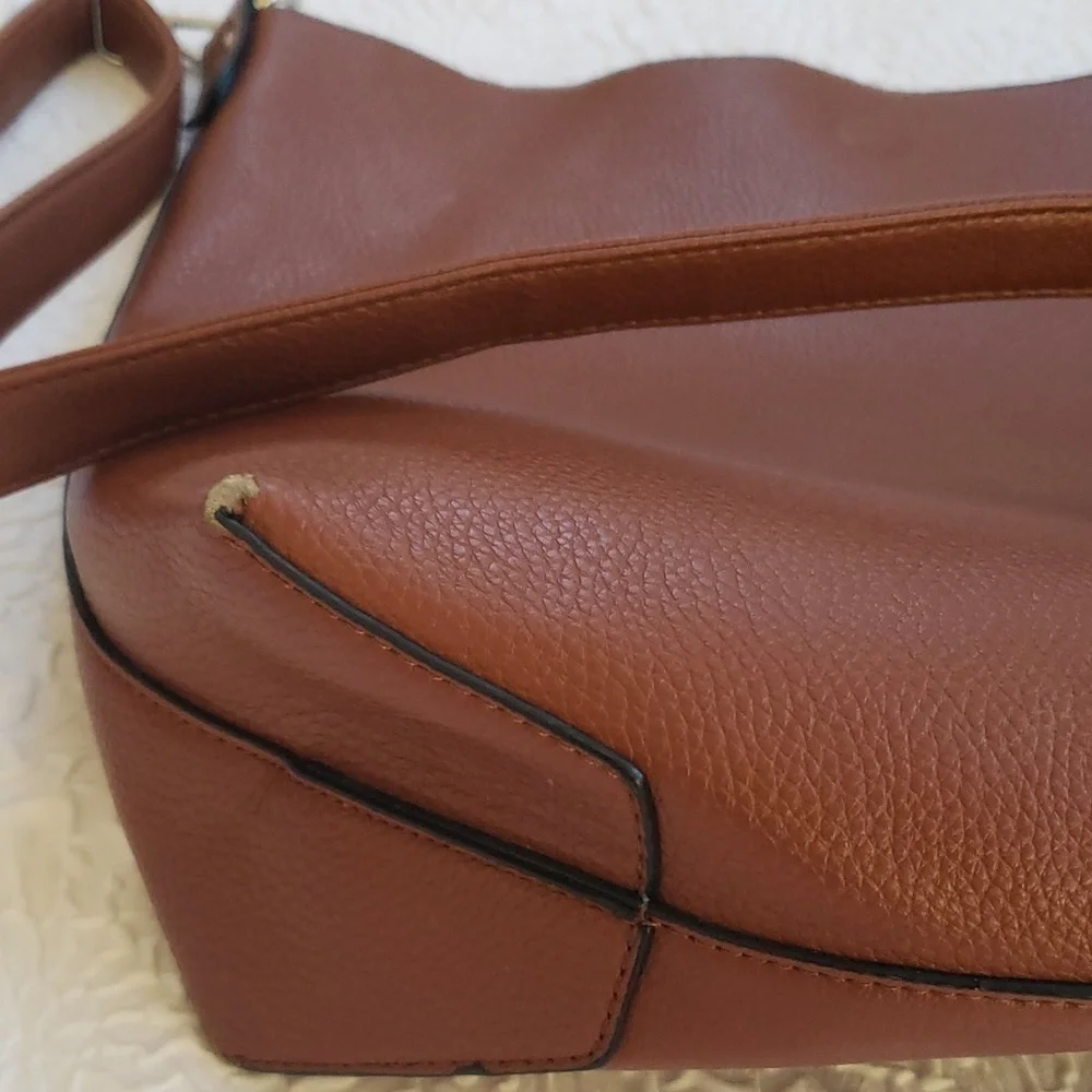 Turquoise & Brown Convertible Pebble Faux Leather Hobo Shoulder Bag, 16